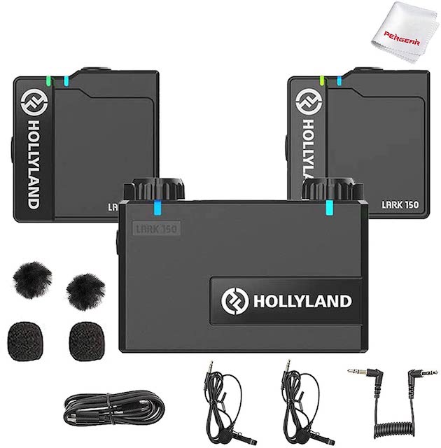 Hollyland LARK 150 2-Person Compact Digital Wireless Microphone System (2.4 GHz, Black)-image