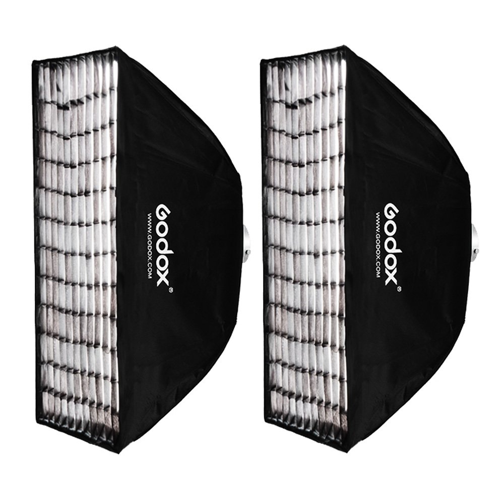 Godox Softboxes with Bowens Speed Ring and Grid 60x90cm (Set of 2)-image
